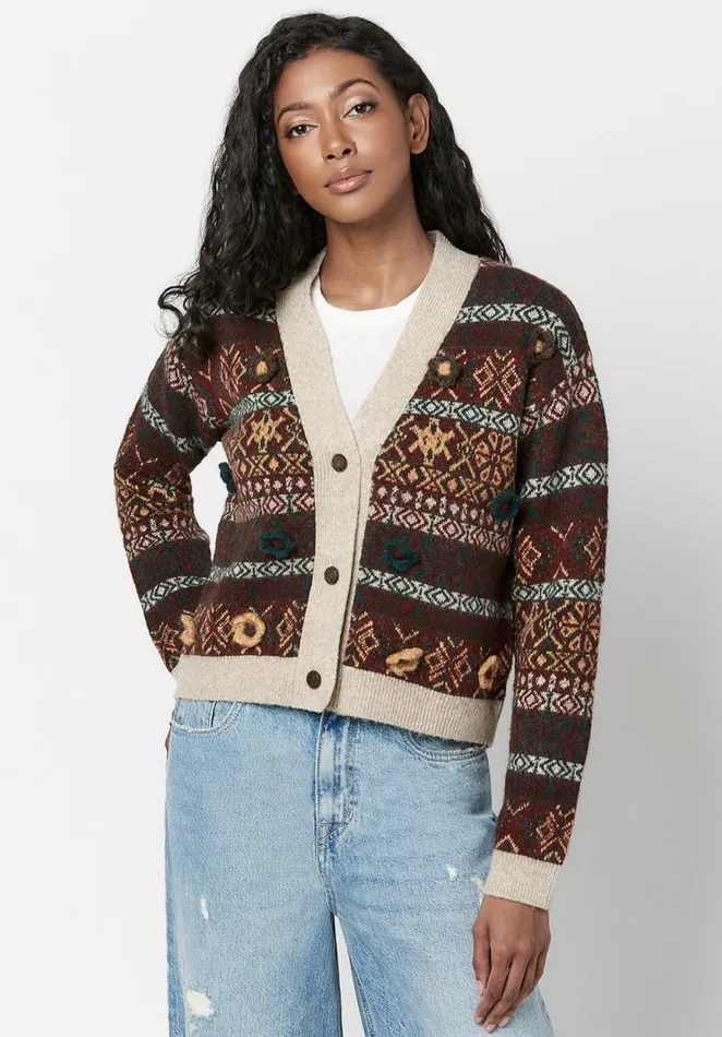 Women Forest Fair Isle Brecken Cardigan Forest Fairisle Buffalo David Bitton Sweaters