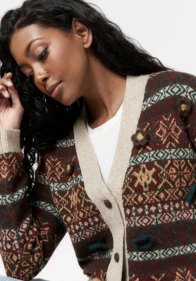 Women Forest Fair Isle Brecken Cardigan Forest Fairisle Buffalo David Bitton Sweaters