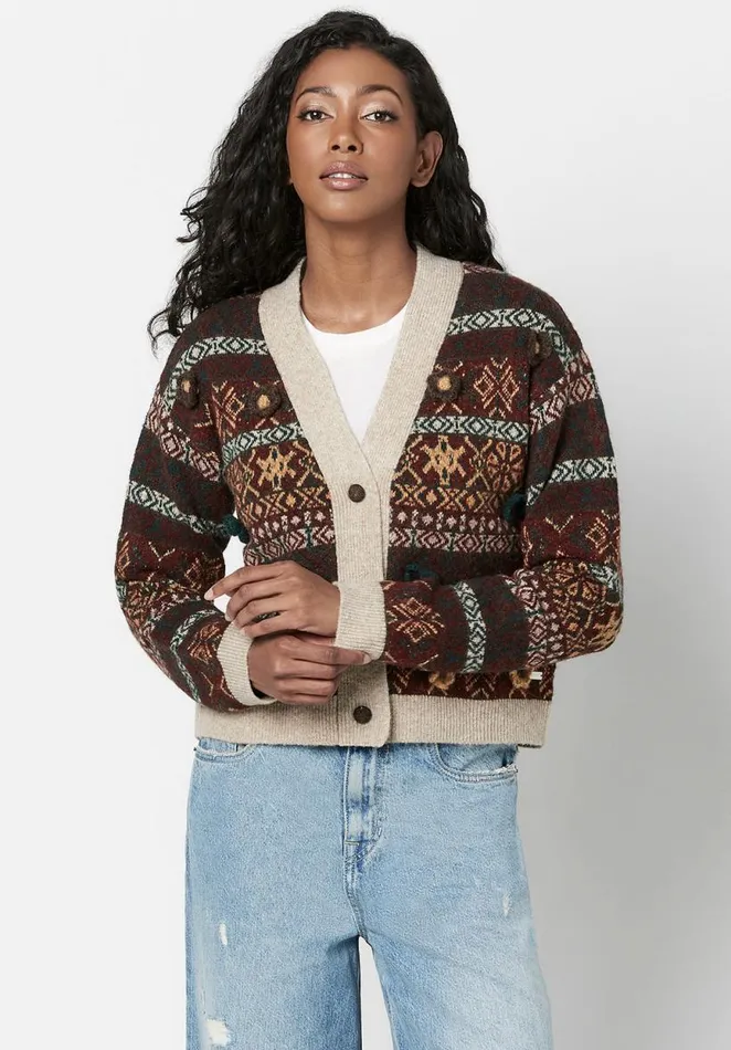 Women Forest Fair Isle Brecken Cardigan Forest Fairisle Buffalo David Bitton Sweaters