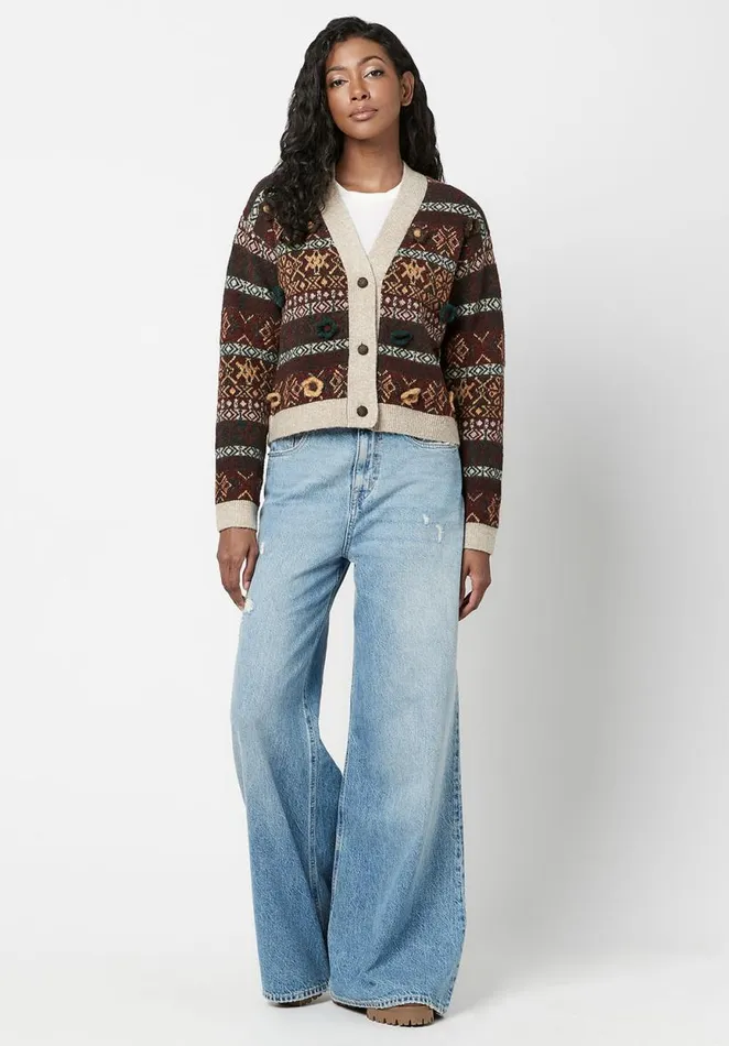 Women Forest Fair Isle Brecken Cardigan Forest Fairisle Buffalo David Bitton Sweaters