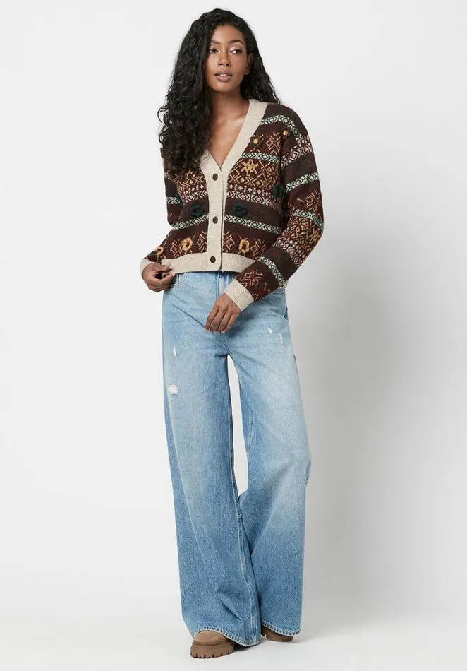 Women Forest Fair Isle Brecken Cardigan Forest Fairisle Buffalo David Bitton Sweaters