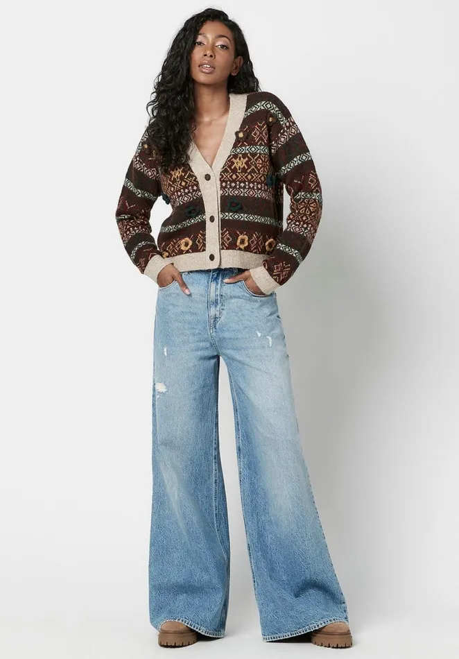 Women Forest Fair Isle Brecken Cardigan Forest Fairisle Buffalo David Bitton Sweaters
