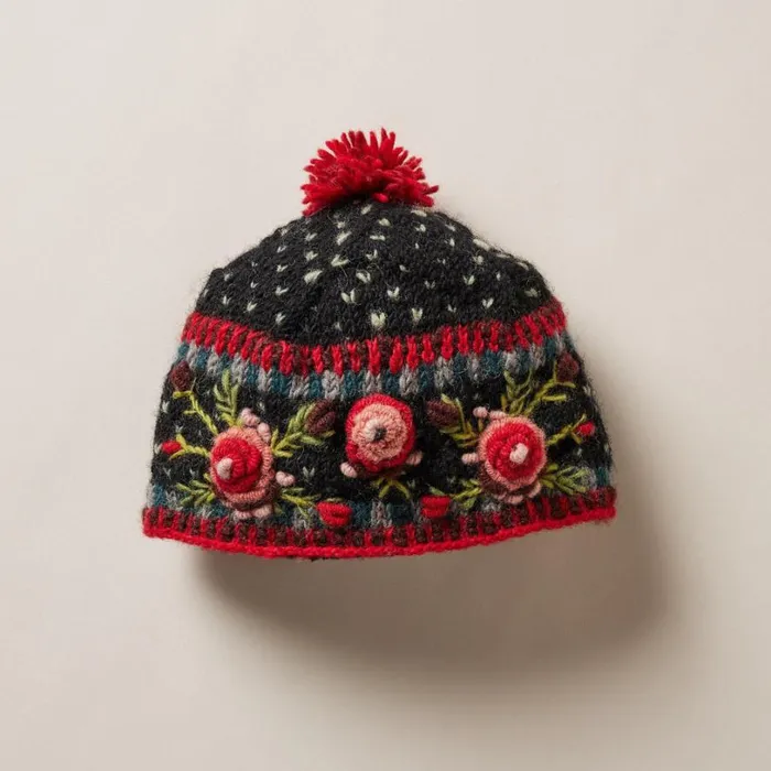 Women Frosty Blooms Beanie Raisin Sundance Catalog Hats Women Frosty Blooms Beanie Raisin Sundance Catalog Hats