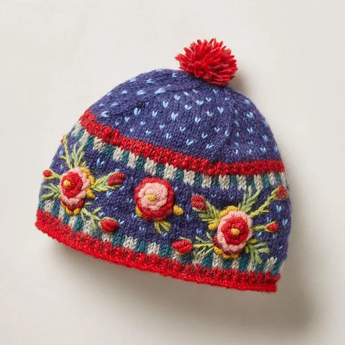 Women Frosty Blooms Beanie Raisin Sundance Catalog Hats Women Frosty Blooms Beanie Raisin Sundance Catalog Hats