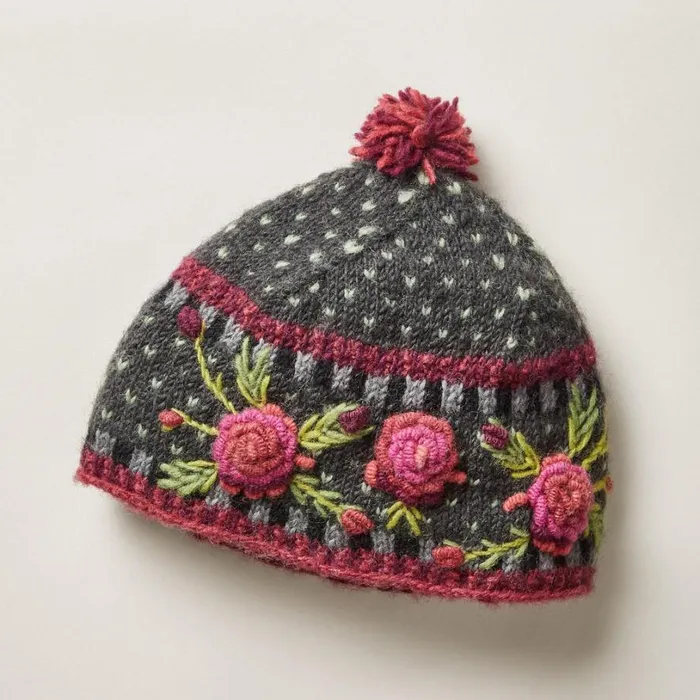 Women Frosty Blooms Beanie Raisin Sundance Catalog Hats Women Frosty Blooms Beanie Raisin Sundance Catalog Hats