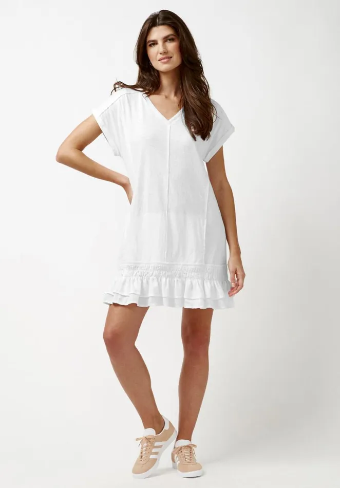 Women Halee Ruffle Pocket Dress White Buffalo David Bitton Dresses and Jumpsuits