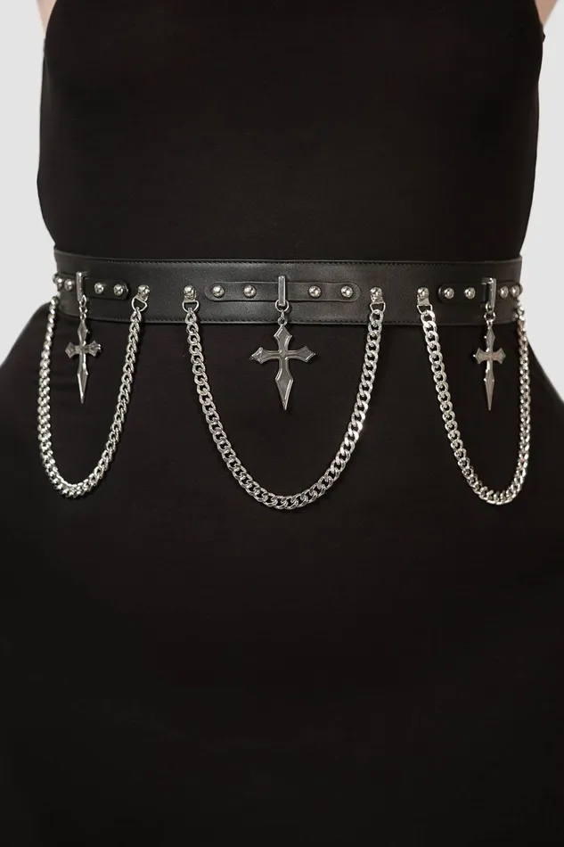 Women Harnesses and Belts Killstar Hope To Die Cross Belt