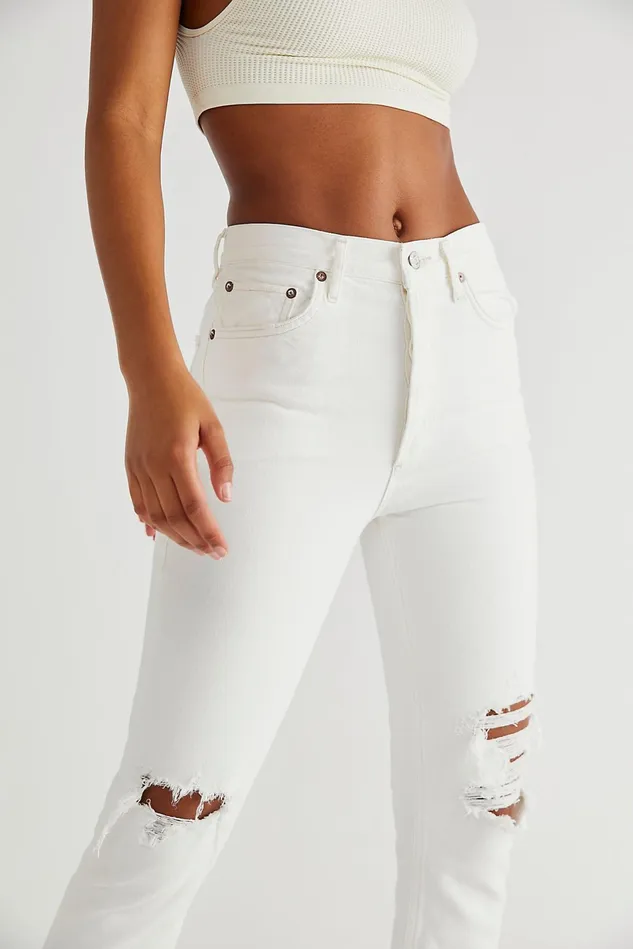 Women HighRise Jeans Free People AGOLDE Riley Jeans Veil