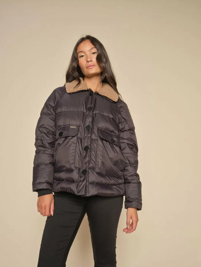 Women Jackets and Coats MOS MOSH MMRidel Quilt Down Jacket Black