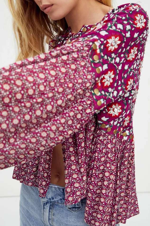 Women Jackets Free People Malia Babydoll Jacket Berry Combo