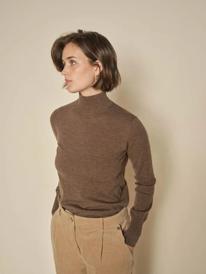 Women Knits MOS MOSH MMRelena Highneck Knit Rain Drum