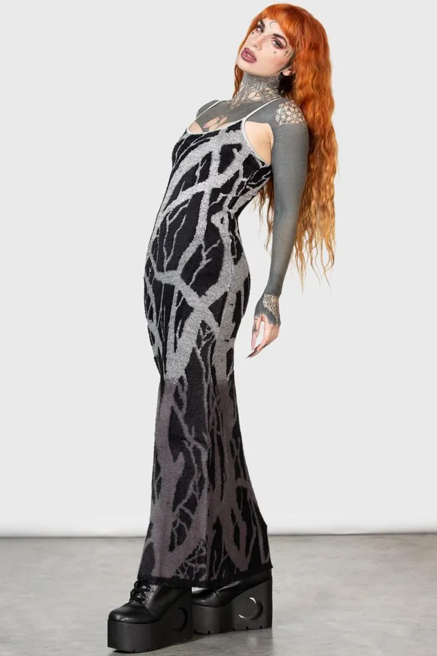 Women Knitted Killstar Forest Knit Dress