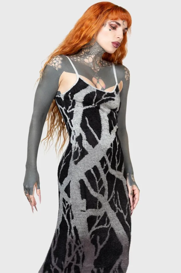Women Knitted Killstar Forest Knit Dress