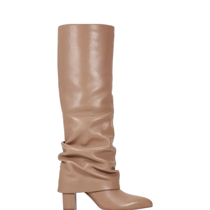 Women Lalita Foldover Dress Boot Light Natural Leather Marc Fisher Boots