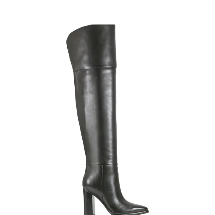 Women Lasli Over The Knee Boot Black Leather Marc Fisher OTK Boots