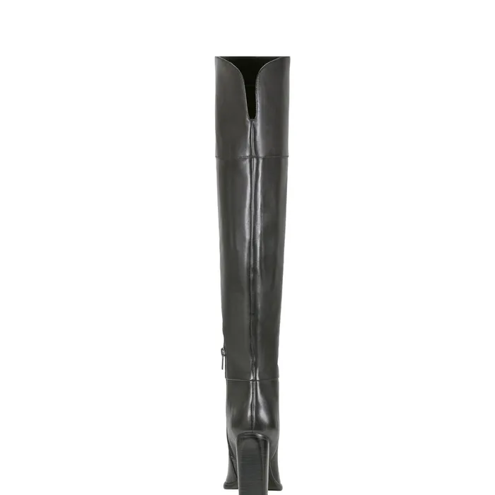 Women Lasli Over The Knee Boot Black Leather Marc Fisher OTK Boots