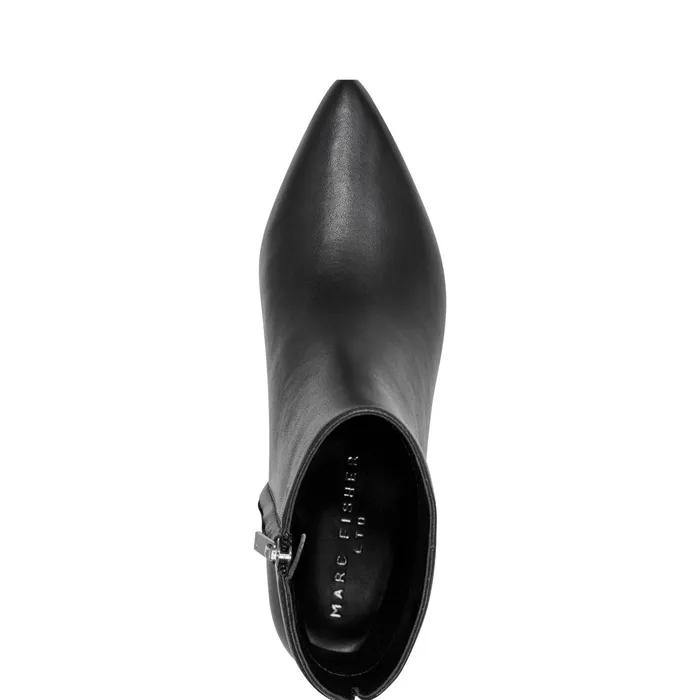 Women Leonna Ankle Bootie Black Leather Marc Fisher Boots and Booties