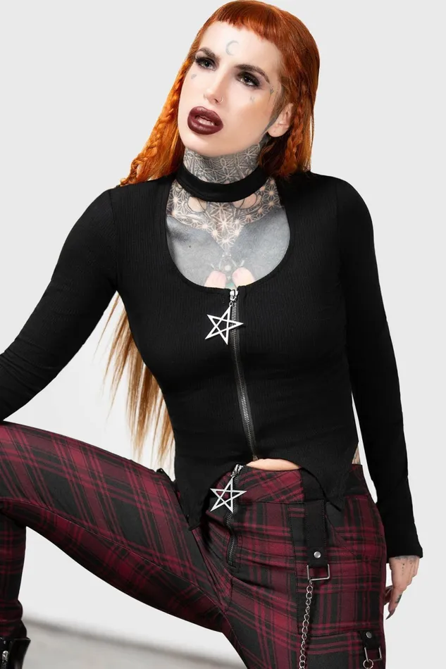 Women Long Sleeves Killstar Starcanum Top