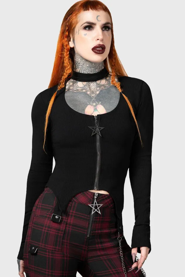 Women Long Sleeves Killstar Starcanum Top