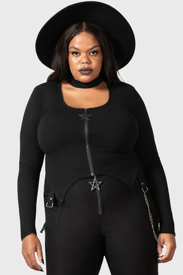 Women Long Sleeves Killstar Starcanum Top