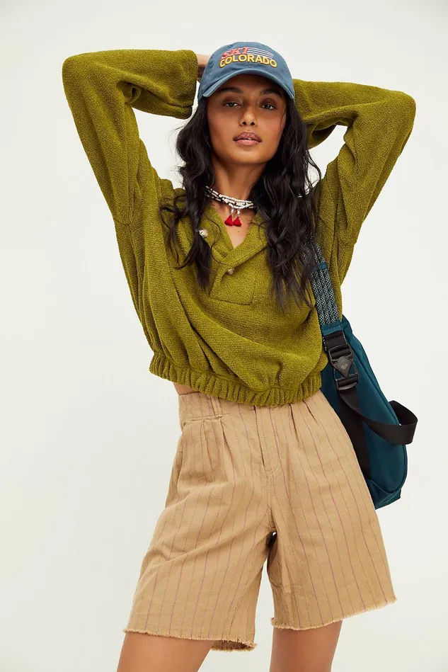 Women Loungewear Free People Bino Pullover Quiet Moss