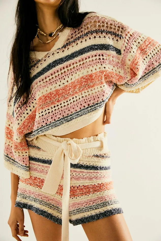 Women Loungewear Free People Stripes For Days Set Sunset Combo