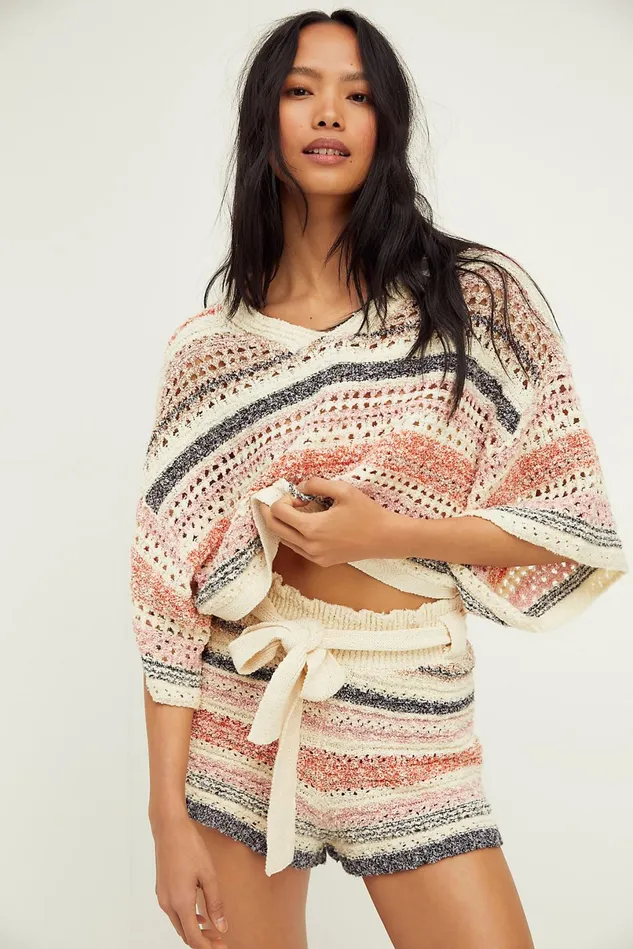 Women Loungewear Free People Stripes For Days Set Sunset Combo