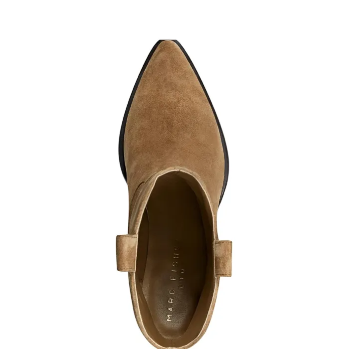 Women Marlie Western Bootie Natural Suede Marc Fisher Boots and Booties