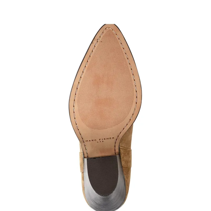 Women Marlie Western Bootie Natural Suede Marc Fisher Boots and Booties