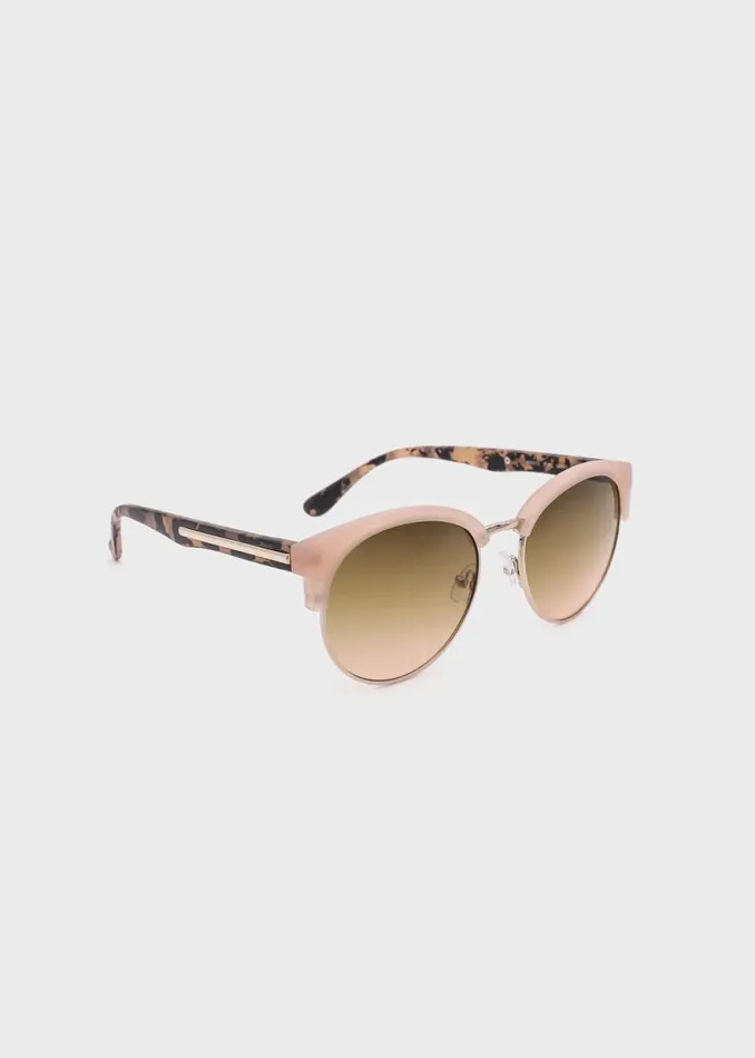Women Matte Blush Clubmaster Sunglasses Blush Buffalo David Bitton Sunglasses
