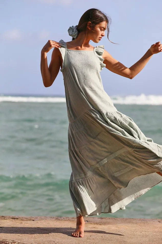 Women Maxi Dresses Free People Caught In Motion Maxi Dress Sage Ash