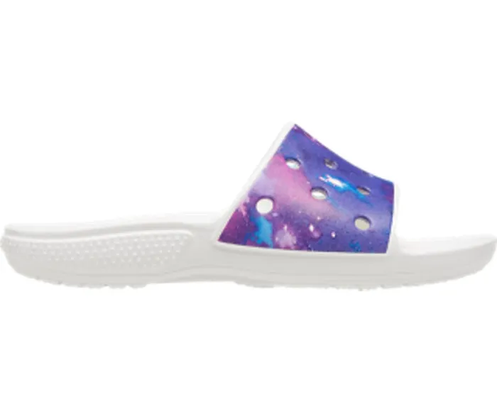 WomenMen Classic Crocs Out Of This World Slide White Purple Crocs Sandals