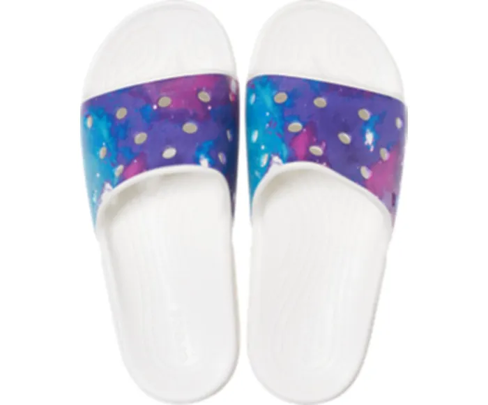WomenMen Classic Crocs Out Of This World Slide White Purple Crocs Sandals