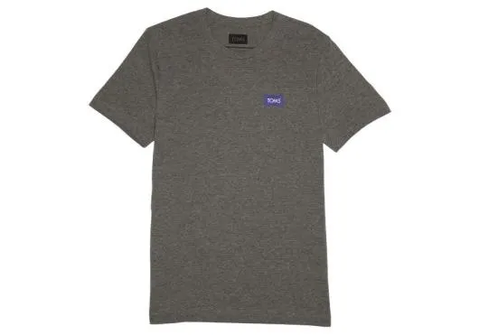 WomenMen TOMS Logo Short Sleeve Crew Tee Dark Heather Grey TOMS Tees