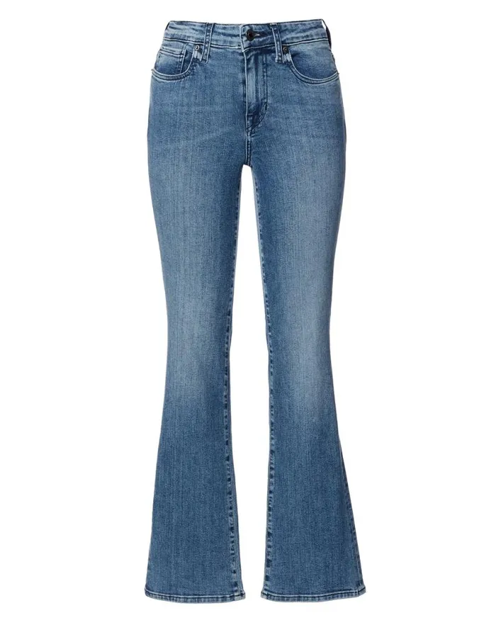 Women Mid Rise Bootcut Queen Stonewashed Jeans Indigo Buffalo David Bitton Flare and Bootcut