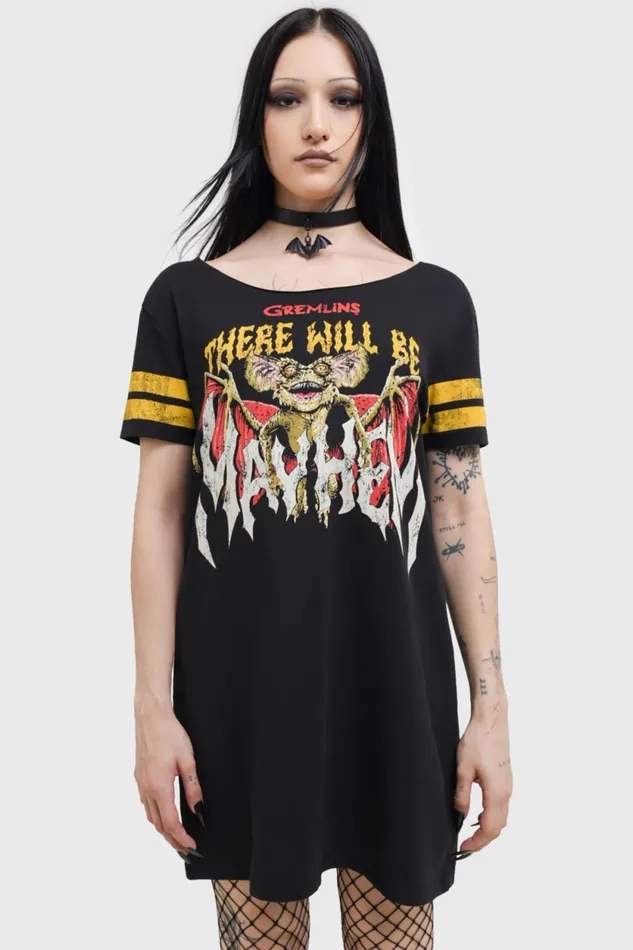 Women Mini Killstar Trouble Maker TShirt Dress