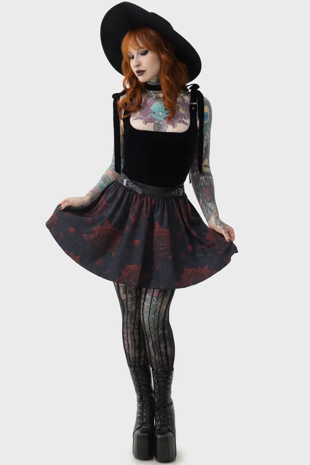 Women Mini Skirts Killstar Blood Rose Skirt