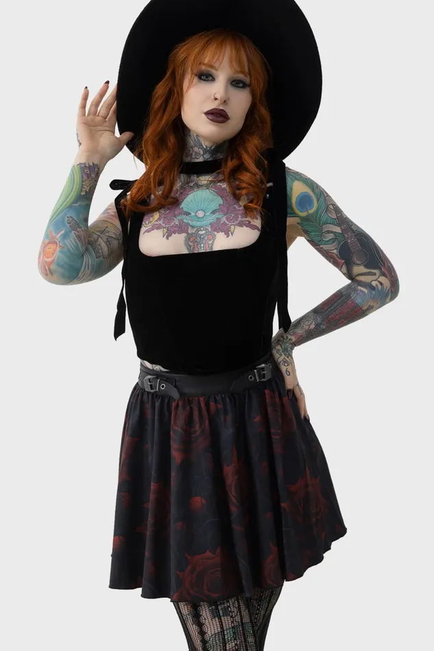 Women Mini Skirts Killstar Blood Rose Skirt