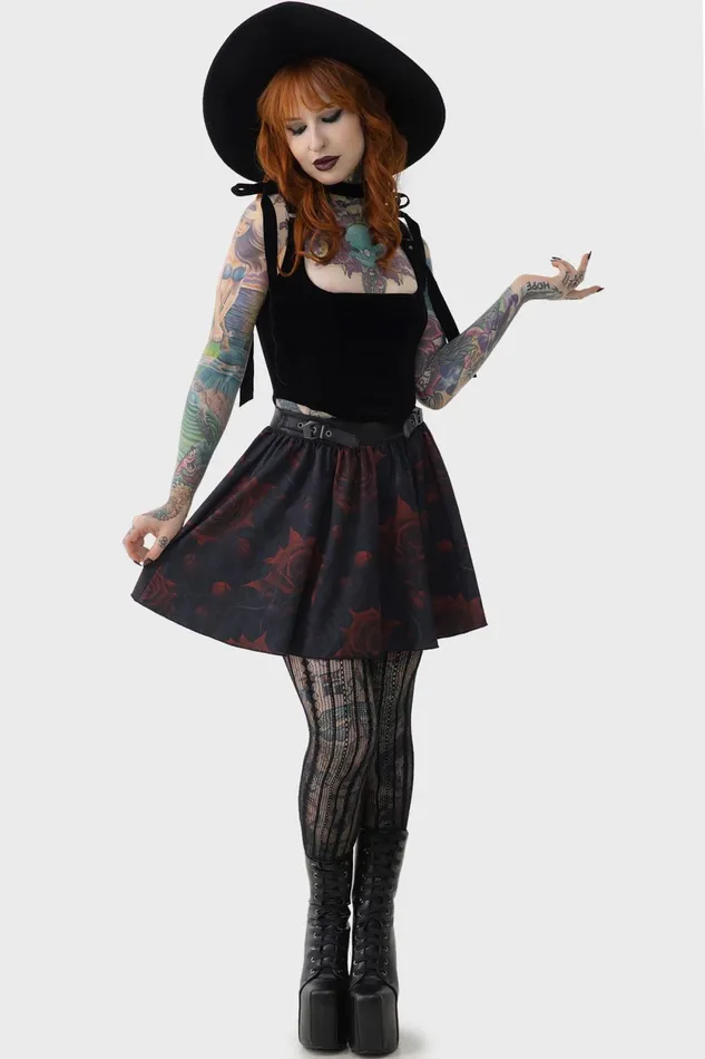 Women Mini Skirts Killstar Blood Rose Skirt