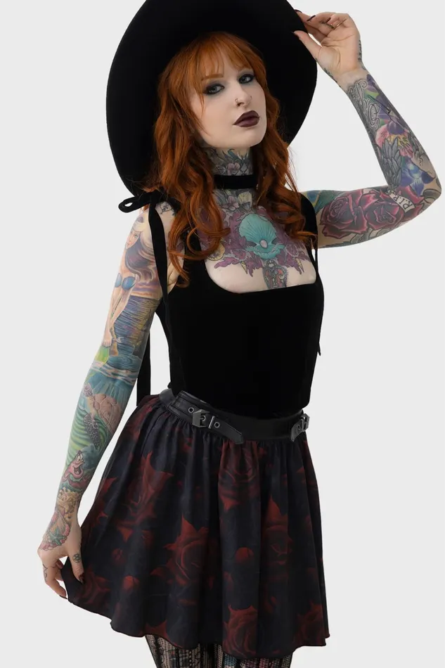 Women Mini Skirts Killstar Blood Rose Skirt