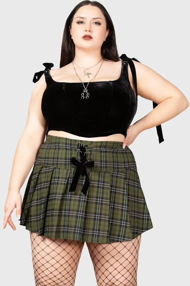 Women Mini Skirts Killstar Dark Canopy Pleated Skirt