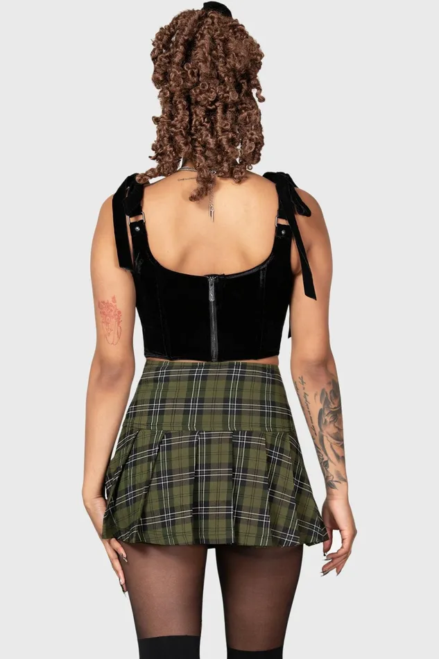 Women Mini Skirts Killstar Dark Canopy Pleated Skirt
