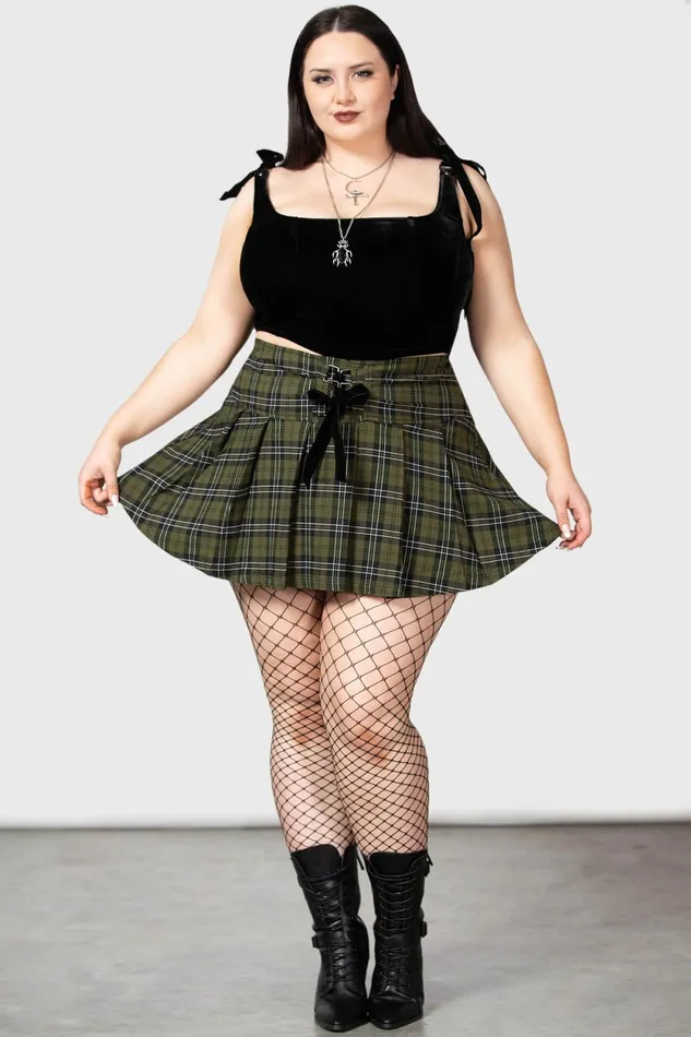 Women Mini Skirts Killstar Dark Canopy Pleated Skirt