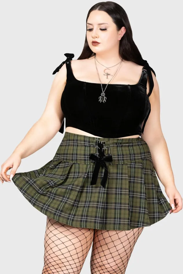 Women Mini Skirts Killstar Dark Canopy Pleated Skirt