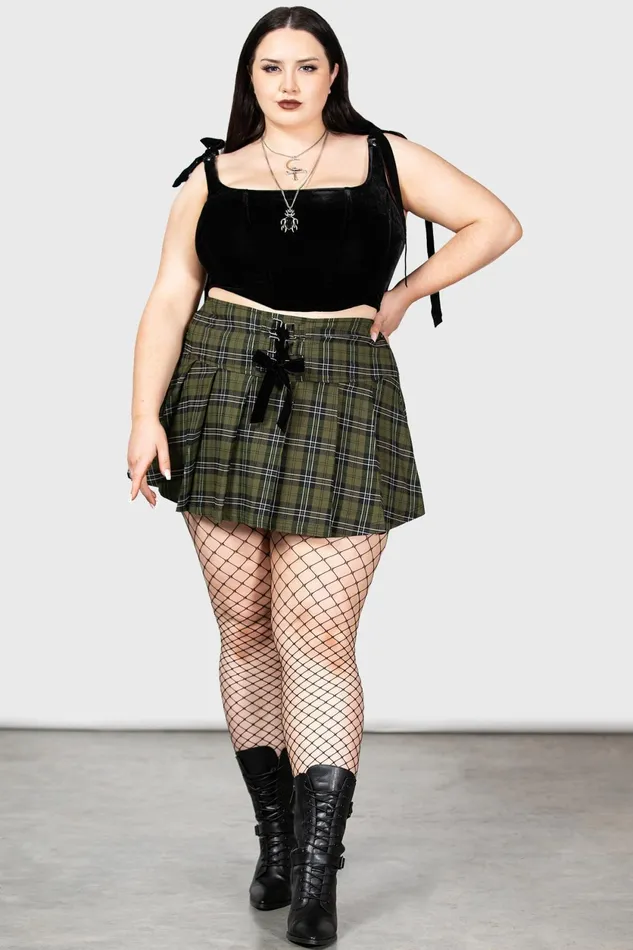 Women Mini Skirts Killstar Dark Canopy Pleated Skirt