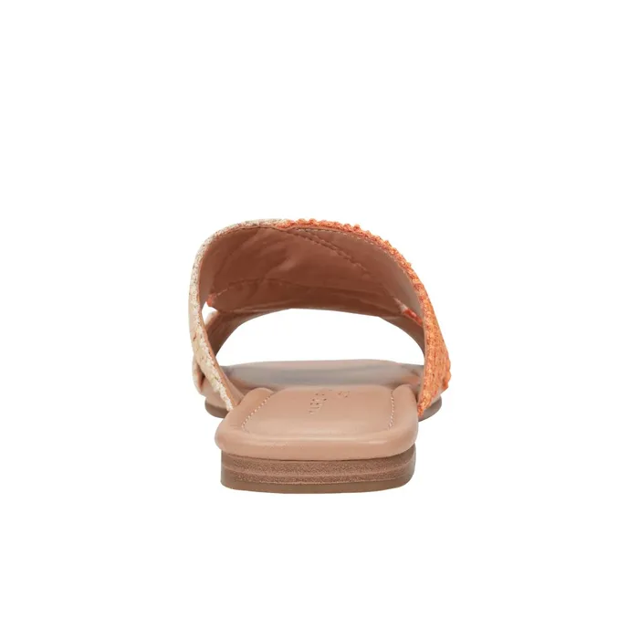 Women Navie Flat Sandal Orange Raffia Marc Fisher Sandals