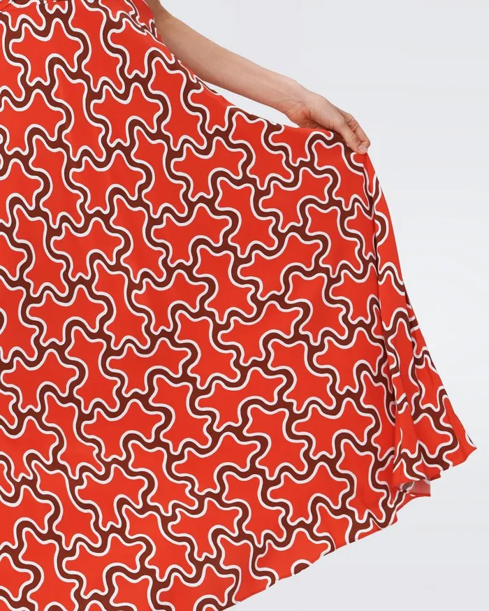 Women Nyck Dress Tiny Cloud Patch Red DVF Dresses