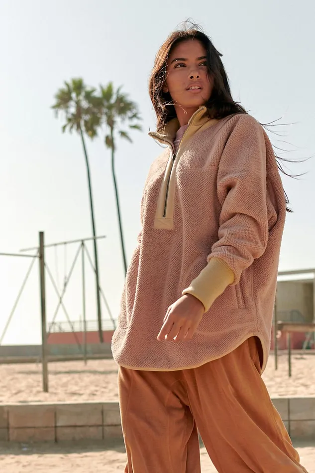 Women Outerwear Free People Mountain Dreamin039 Reversible Pullover Cameo Dust