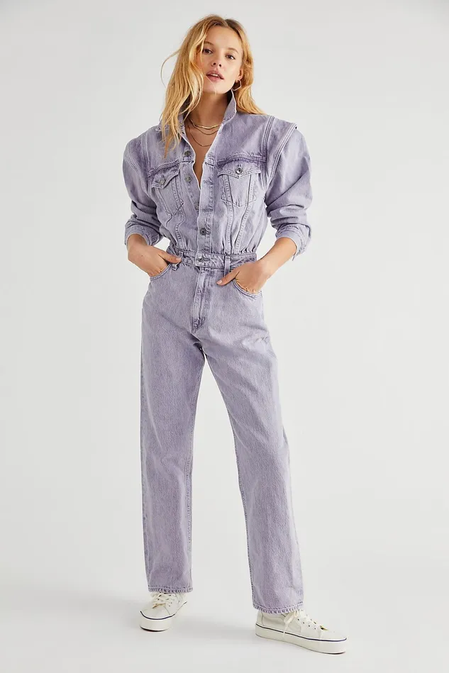 Women Overalls Free People AGOLDE Reyna Jumpsuit Ashberry