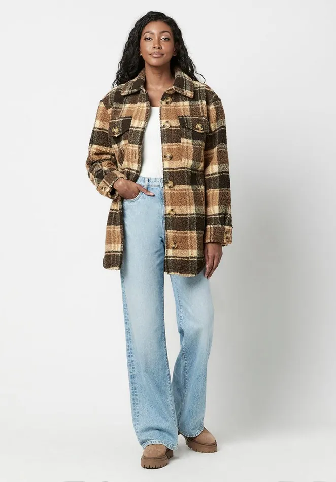 Women Oversize Sterling Sherpa Shacket Douglas Plaid Buffalo David Bitton Jackets Women Oversize Sterling Sherpa Shacket Douglas Plaid Buffalo David Bitton Jackets